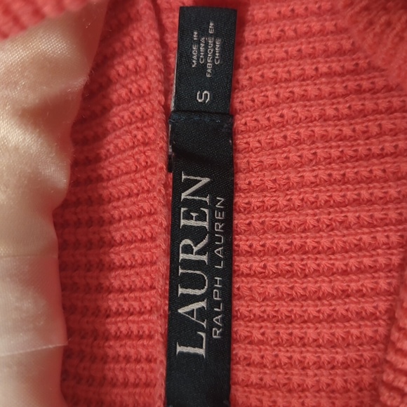 Lauren Ralph Lauren Pink Waffle Cowl Neck Sweater Size S - Picture 7 of 7